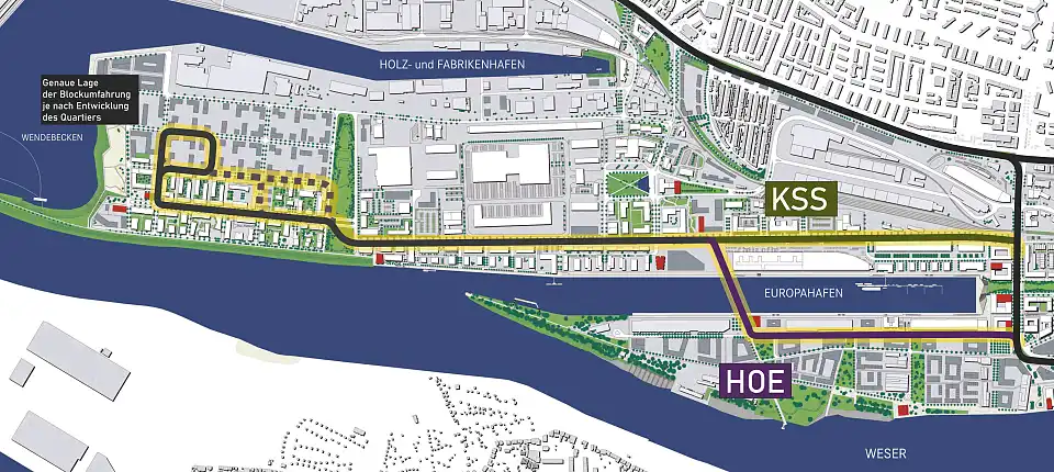 Übersicht der weiter in der Untersuchung befindlichen Führungen in der Überseestadt