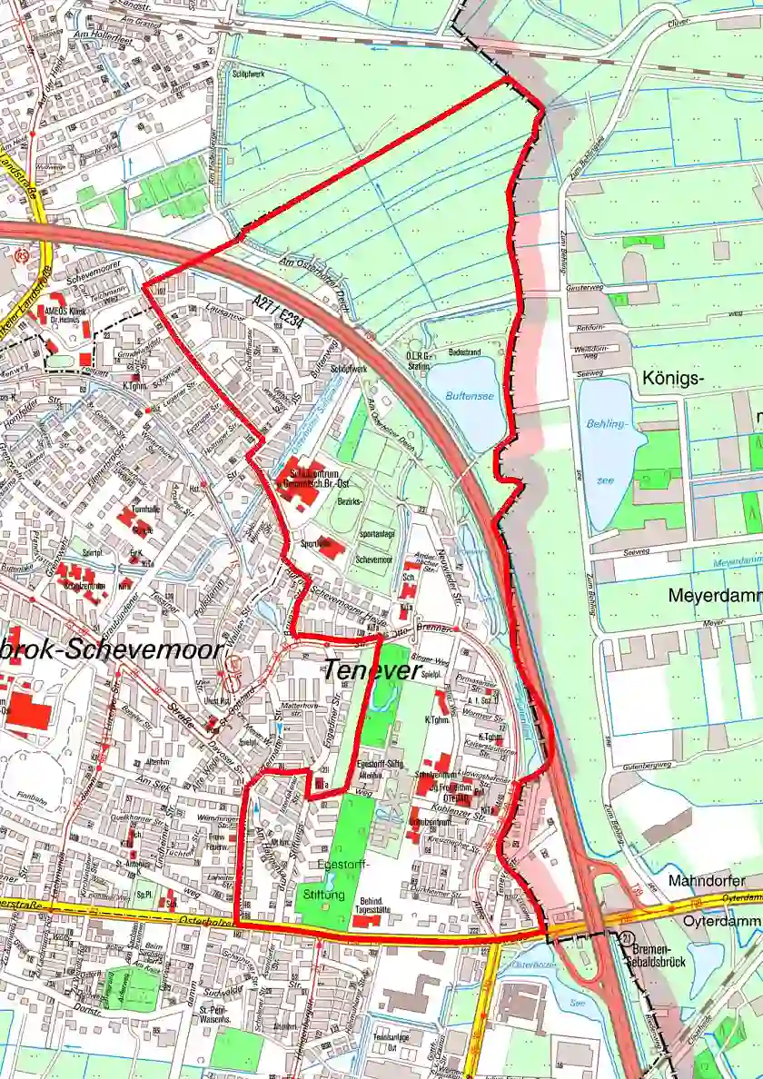 Abrenzung des Stadterneuerungsgebietes Tenever