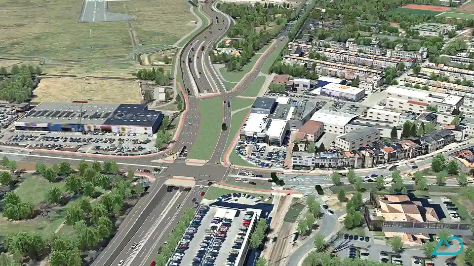 Bauabschnitt 2/2 der A 281 Visualisierung TunnelTrog Richtung stadteinwärts