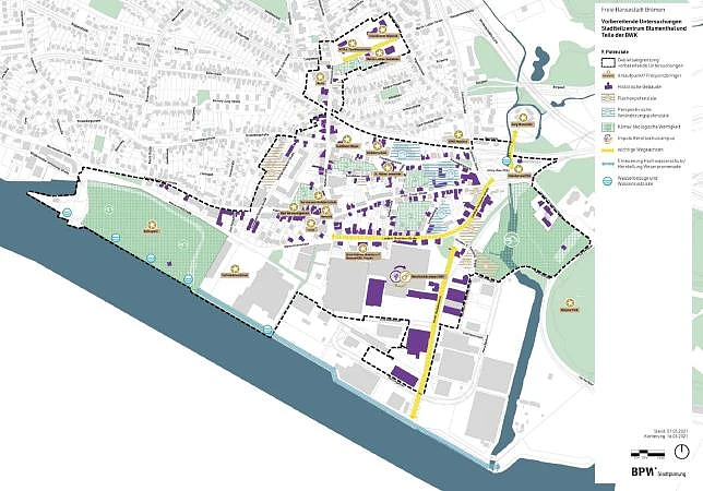 Plan mit Darstellung der Defizite im Gebiet der VU