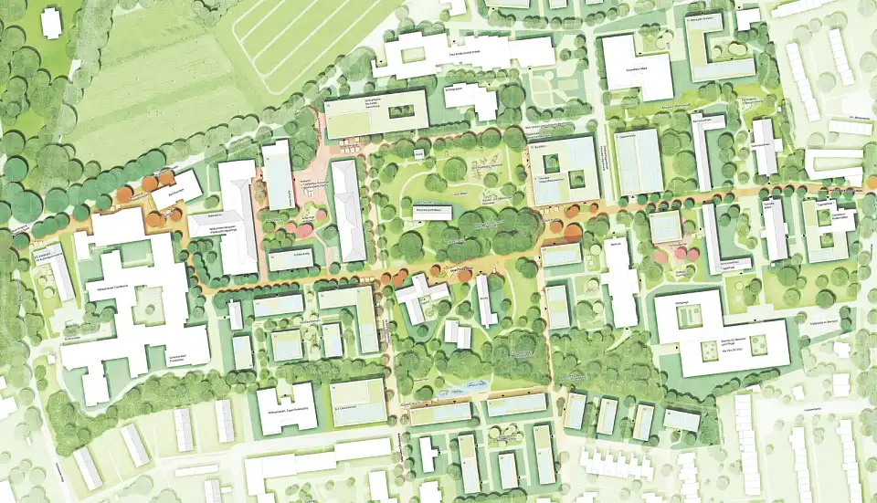 Lageplan des mit dem 1. Preis ausgezeichneten Entwurfs