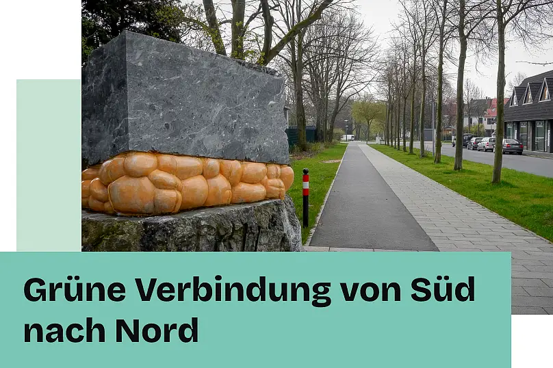 Das Foto zeigt den Huckelrieder Friedensweg im Abschnitt Am Dammacker 