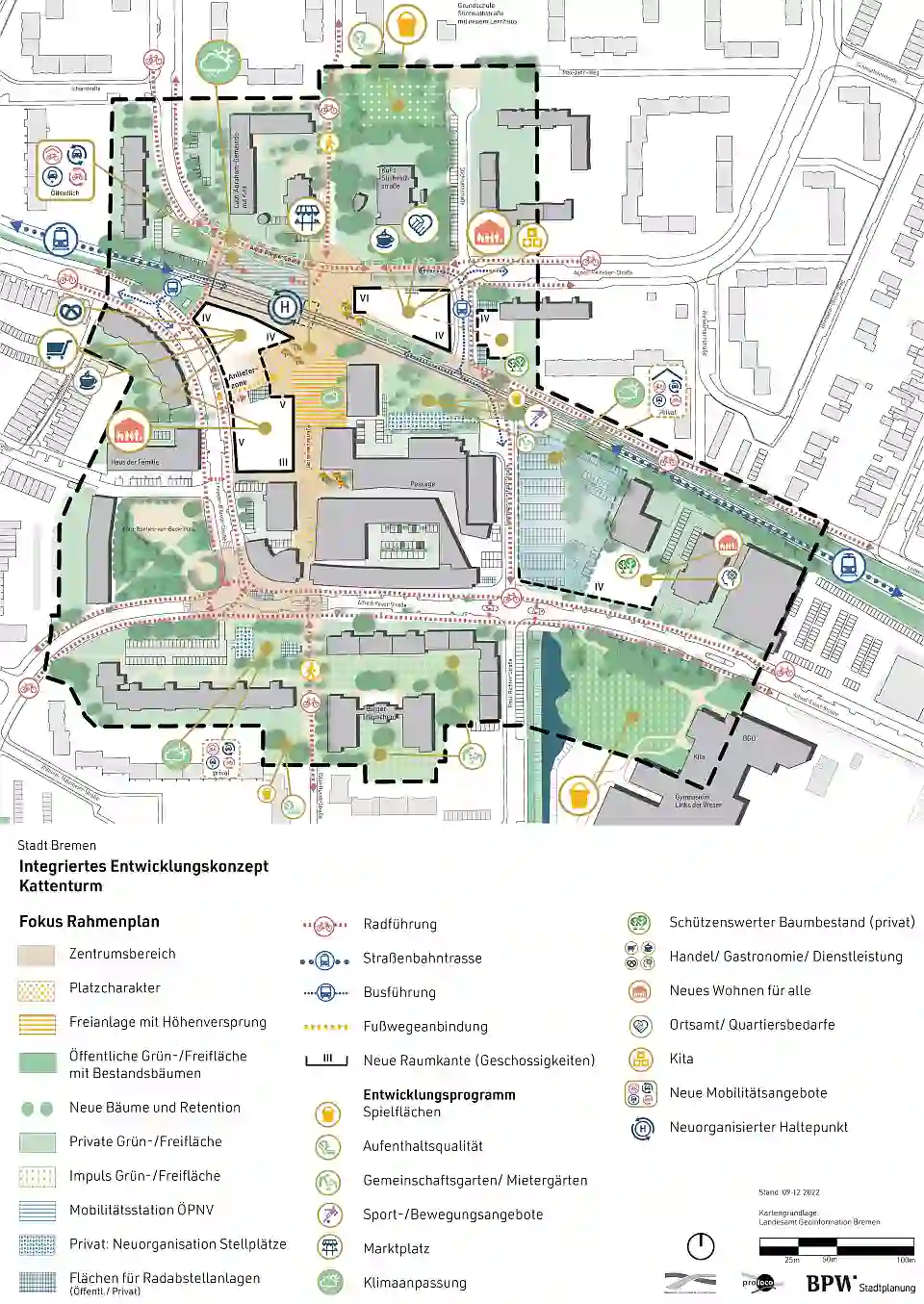 Plan: Städtebaulicher Rahmenplan Stadterneuerungsgebiet Kattenturm