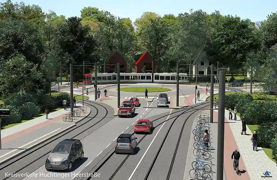 Visualisierung Kreisverkehr an der Huchtinger Heerstra&szlig;e