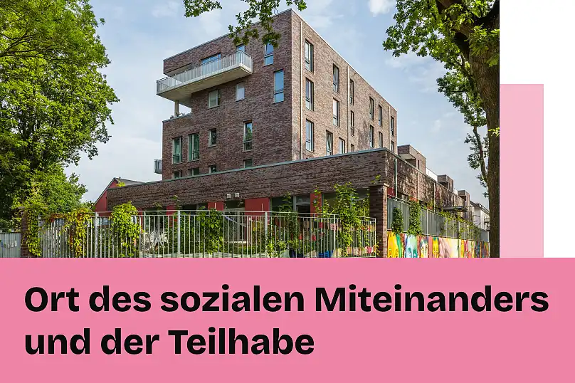 Das Foto zeigt das Gebäude des Quartierszentrum in Huckelriede