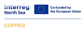 zu sehen ist das Logo von Copper,  zu lesen ist dabei der Schriftzug Copper darüber steht Interreg Europe mit gegründet durch die Europäische Union