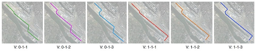 Darstellung der verbliebenen sechs Varianten