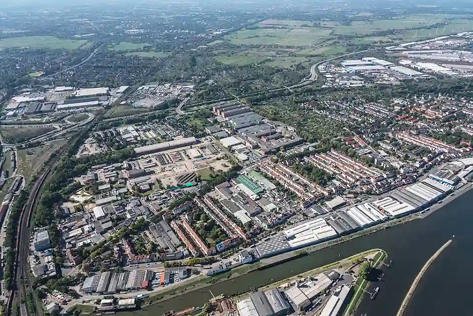 Luftbild des Entwicklungsgebietes Vorderes Woltmershausen