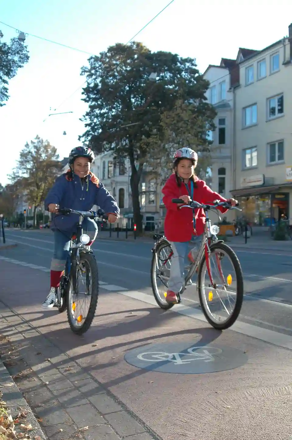 Radfahrstreifen in der Wachmannstra&szlig;e. Quelle: H. Grundey