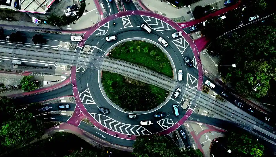 Kreisverkehr Am Stern aus der Luft