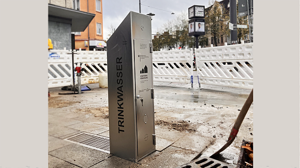 Bild des neuen Trinkwasserbrunnens am Hans-Koschnick-Platz