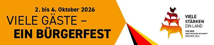 Logo zum Bürgerfest Tag der Deutschen Einheit in Bremen vom 2. bis 4. Oktober 2026