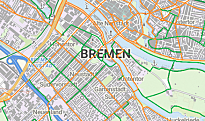 zu sehen ist ein Ausschnitt eines Stadtplans von Bremen