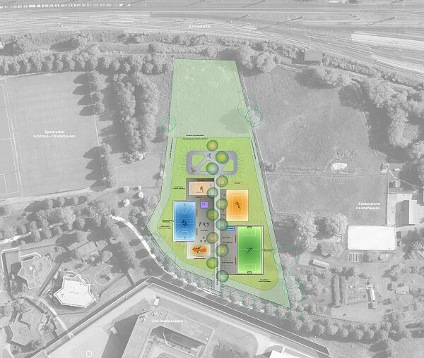 Plan der Sportanlage Oslebshausen als Visualisierung