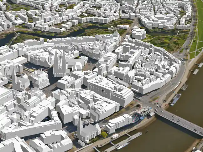 Grafik Modell Bremens von oben