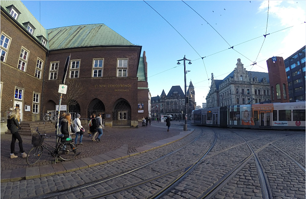 Blick auf die Domsheide von Richtung Obernstraße aus