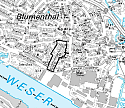 Eine Übersichtskarte des geplanten Geltungsbereich für den Bebauungsplan 1285 in Bremen-Blumenthal
