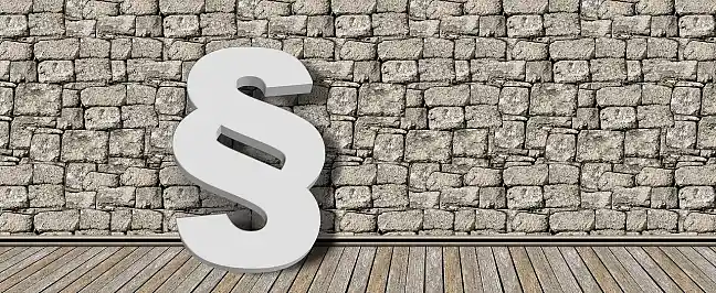 Das Bild zeigt § vor einer Steinwand